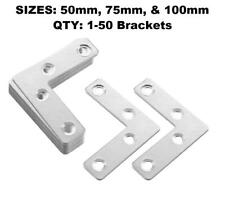 Angle Repair Mending Plate Corner Bracket Flat L Shape Steel 50MM 75mm & 100mm