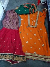 Wedding Mehndi  3 Peice Kameez and Sharara Meduim Large Stiched Size 14