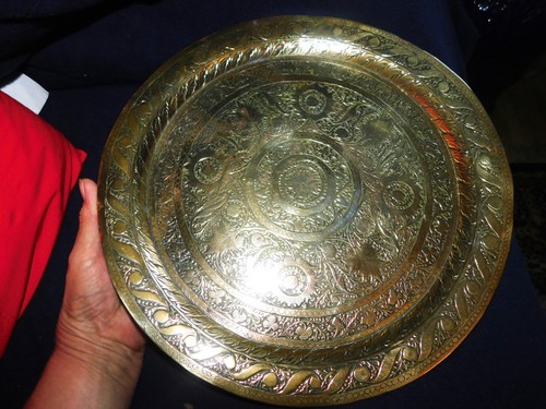 Vintage solid brass tray - solid,
