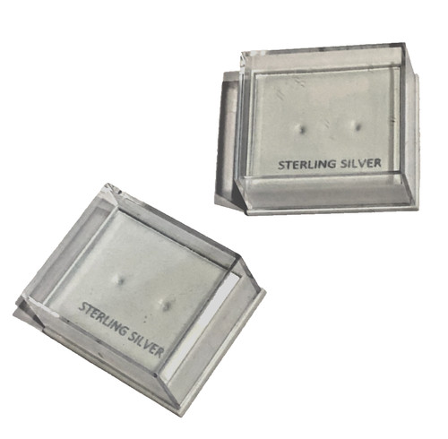 Sterling silver ear stud box - sterling,