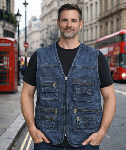 Mens denim jean multi - multi, pockets