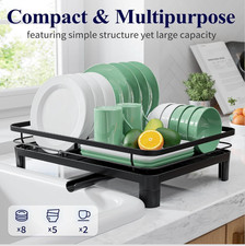 KITSURE Dish Drainer Dish Drying Rack Space Saving Premium Quality