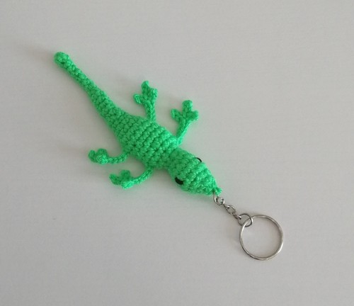 Keyring soft crochet lizard - soft,