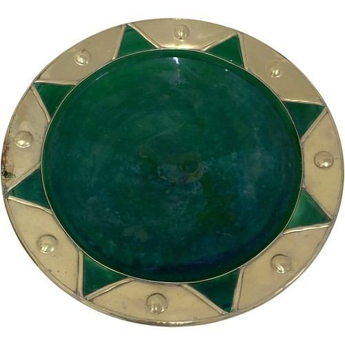 Green decorative bowl with - green,