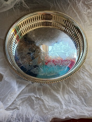 Silver plated gallery tray - silver,