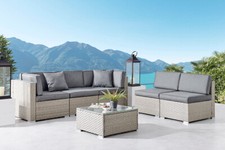 Rattan Garden Furniture Corner Sofa Set Grey Outdoor Conservatory Patio Dining
