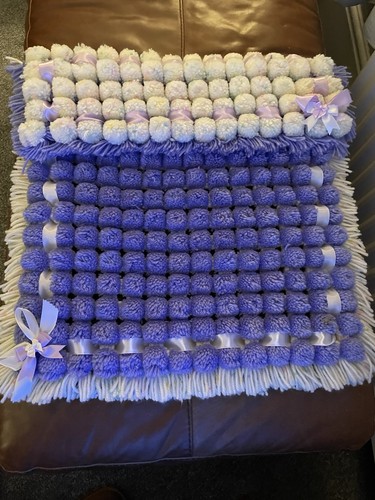 New purple pompom - pompom, blanket