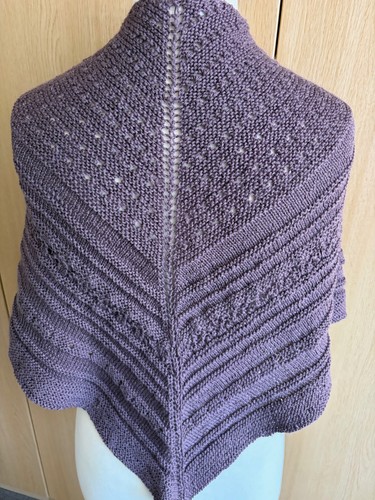 Hand knitted triangular shawl - hand,