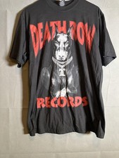 Death Row Records Shirt Mens Medium Black Hip Hop Rap Music Tee Dog Graphic
