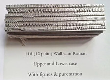 11 point (on a 12 pt body) WALBAUM Roman Letterpress Metal Printing Type