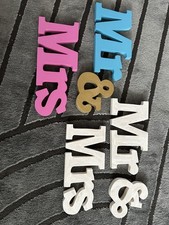 Mr & Mrs Wooden Letter Sign DIY Freestanding Top Table Centerpiece Wedding Décor