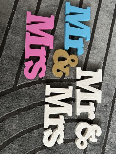 Mrs wooden letter sign - &,
