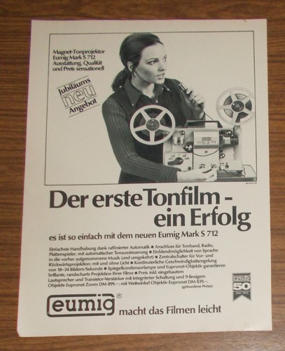 Rare advertising vintage - vintage, eumig