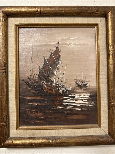 Vintage oil canvas - ,