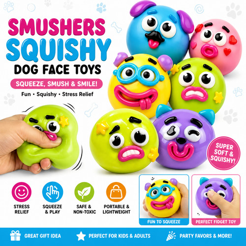 Smushers squishy dog face - smushers,