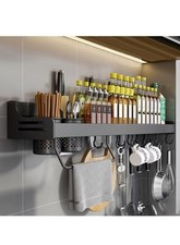 Hovoto Spice Rack Wall Mounted, Hanging Storage Shelves, Kitchen Wall Shelf, Ute