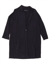 WHISTLES Womens Longline Oversized Cardigan Sweater UK 10 Small Navy Blue BH07