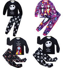 Kids Boys Girls Nightmare Before Christmas Pyjamas Nightwear Tops Pants PJs Sets
