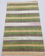 Vintage Handmade Traditional Navajo Striped Floor Rug Carpet 173x112 cm