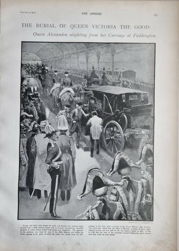 1901 print burial queen - burial, of