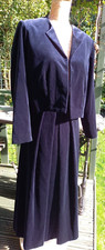 VINTAGE DAKS Navy VELVET JACKET & SKIRT 14 Riding Victorian Theatre Retro