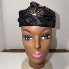 Vintage Brown Turban Pillbox
