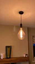 X2 Industrial Black Pendant Lights With Oversized Spiral Filament e27 Bulb warm