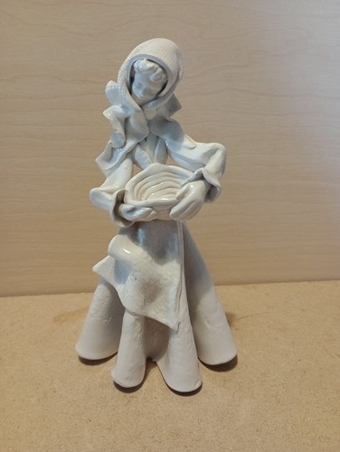 Vintage pottery lady signed - vintage,