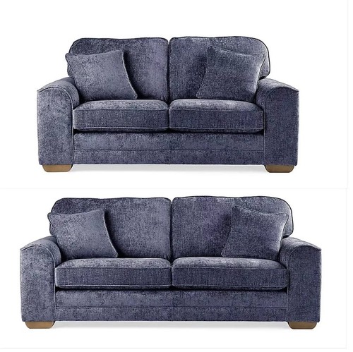 Chenille grey sofa set - 3+2,