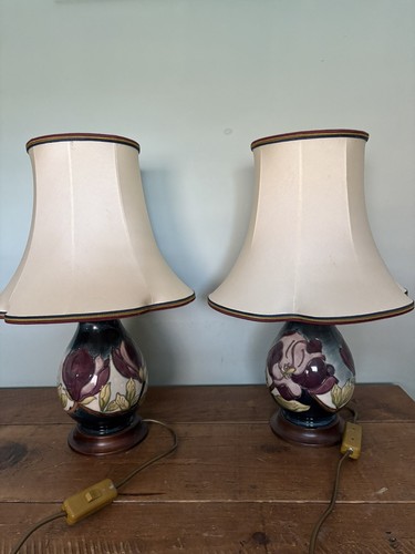 Pair moorcroft lamps - pair,