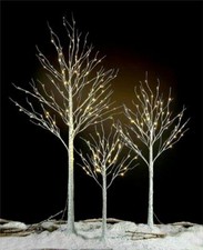 Birch Tree Christmas Decorations Warm White LED Lights 4ft 6ft 8ft Xmas Outdoor