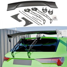 Universal Gloss Black Adjustable Back Racing Spoiler Rear Boot + Roof Mount Kits