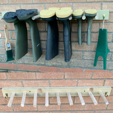Wall mounted welly boot rack - wall,