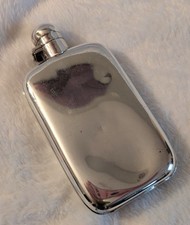 Antique Hip Flask with Stamps On Base EP Silver JD&S UK