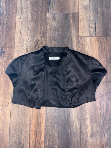 Red herring black satin bolero - red,