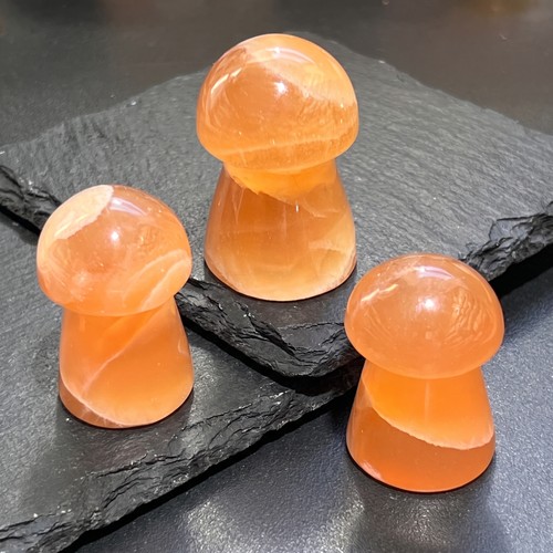 Honey calcite crystal mushroom - honey,