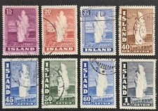 Iceland 1938, "The Great Geyser" set of 8x Stamps Used 