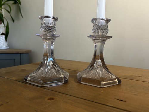 Pair vintage art deco - vintage, clear