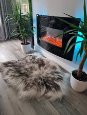 Genuine Icelandic Sheepskin Rug with Black Tips Soft Natural Pelt Large Fleece