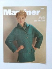 Marriner Vintage Knitting Pattern 1950 Women's Chunky Jacket 34 - 42" Original 
