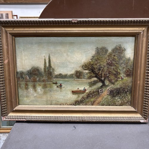 Antique oil painting canvas - painting,