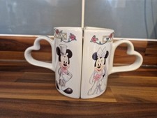 Vintage Mickey Mouse Minnie Wedding Mugs Bride Groom Gift Present Disney 