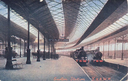 Antique euston station - station, l&nwr