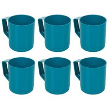 Set of 6 Plastic Mug Tea Coffee Drinking Tumbler Party Cup Multicolored 260 ml