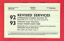 Sheffield Transport Bus Timetable - 92: Woodthorpe - 93: Woodhouse - May 1971
