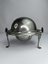 Silverplate Roll-Top Breakfast Serving Dome Warmer Vintage Antique kitchenware