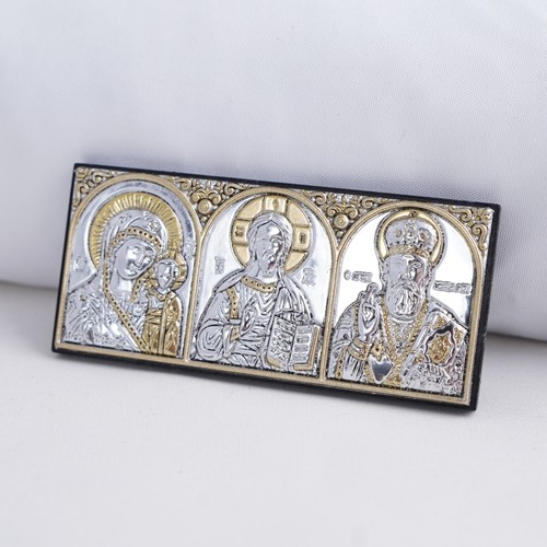 Car icon triptych silver - car,