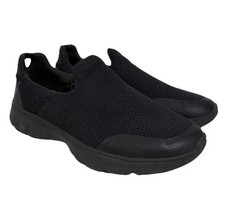 SKECHERS BLACK TRAINERS UK 6 GO WALK GOGA MAX WOMENS SLIP ON SNEAKERS