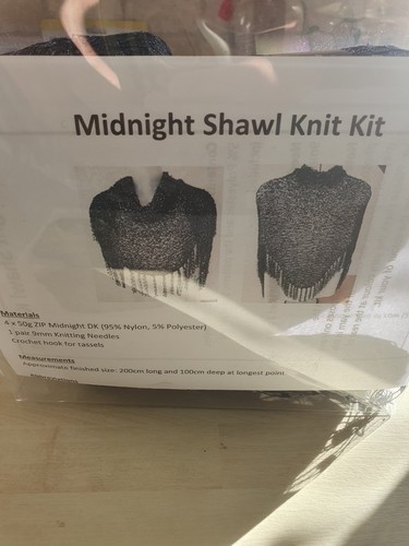 Midnight shawl knit kit - shawl,