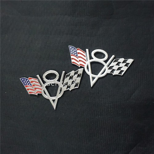 Silver chrome usa flag - v8,